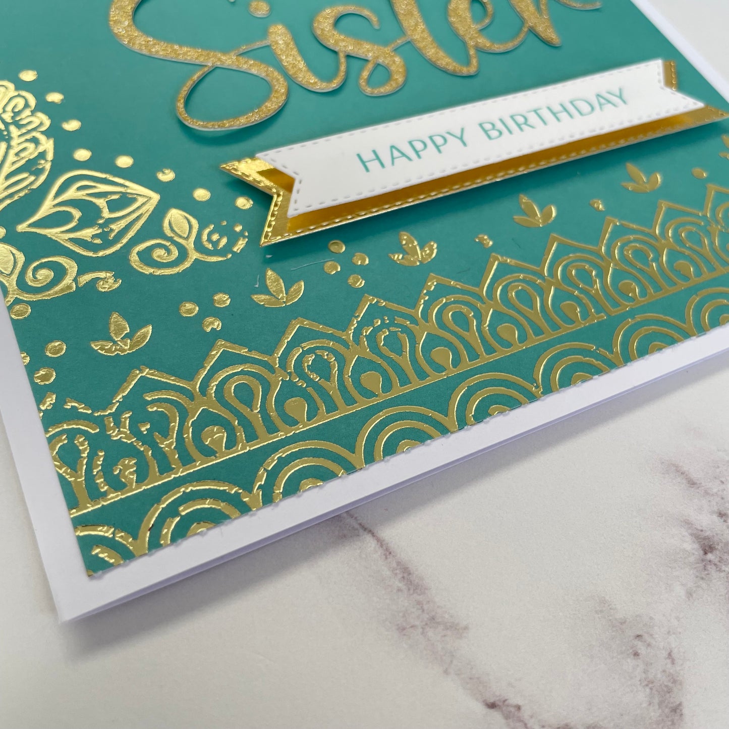 Mum Birthday Turquoise Foiled Card