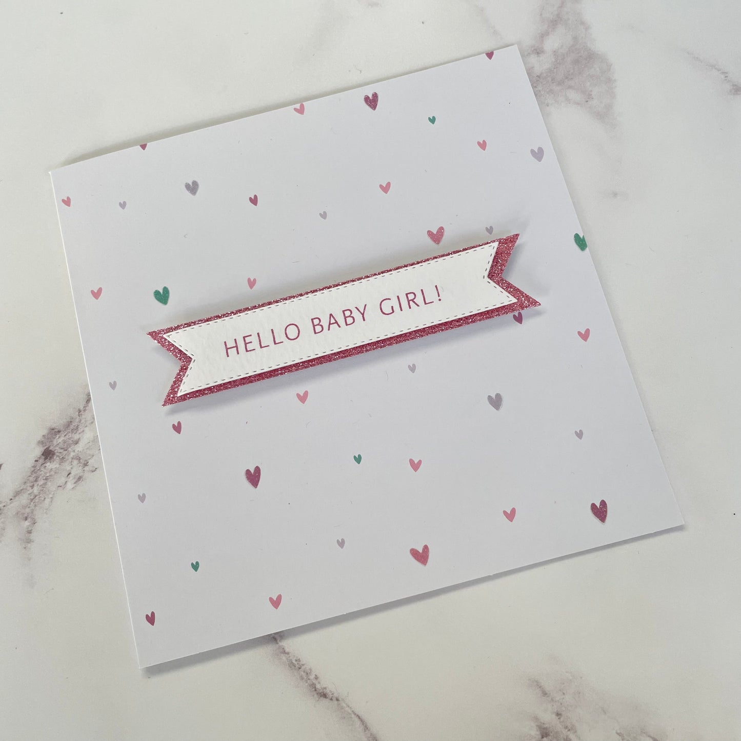 Baby Girl Heart Card