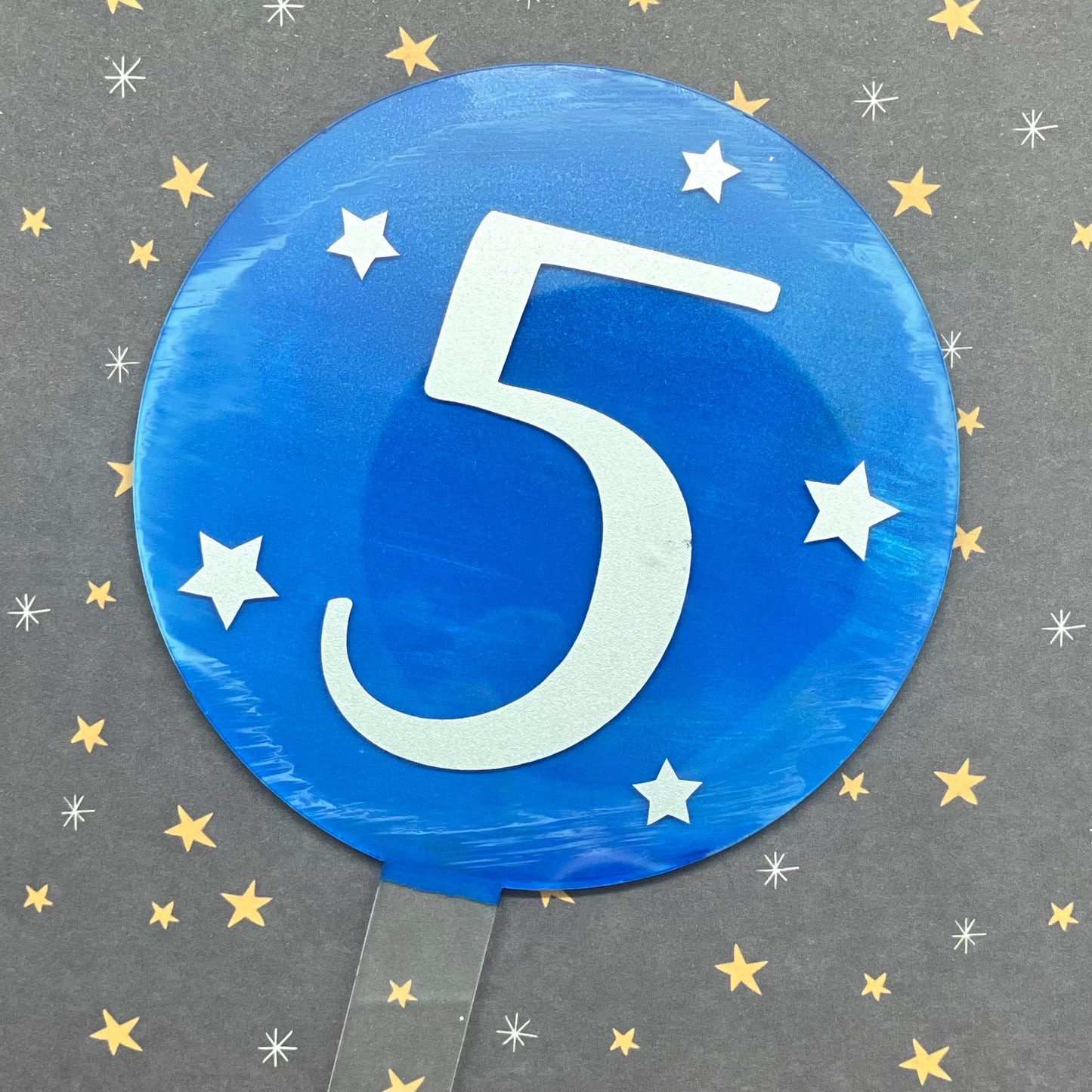 Blue 5th Birthday Topper