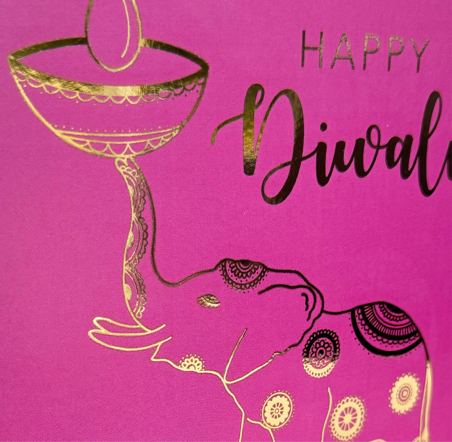 Elephant Foiled Diwali Card