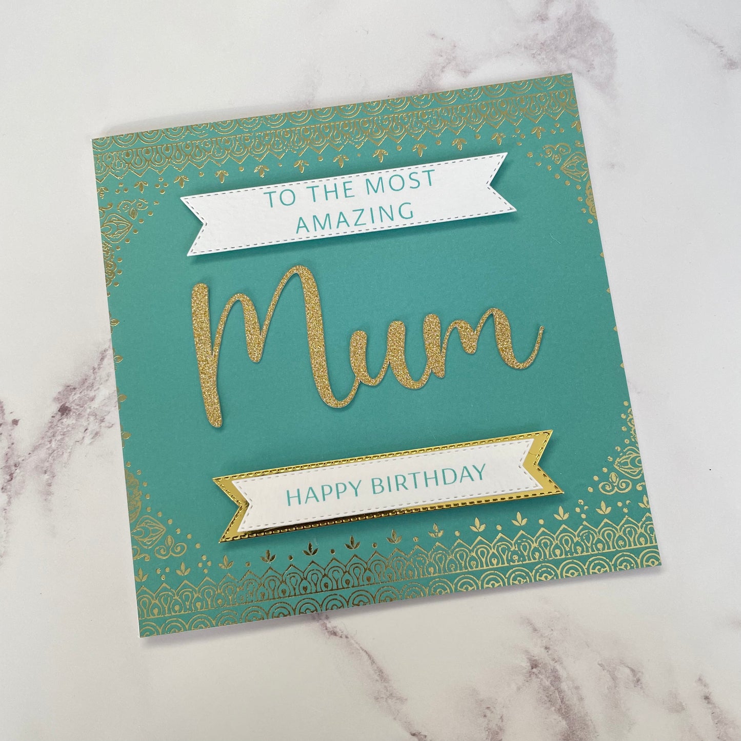 Mum Gold & Green Foiled Birthday Card