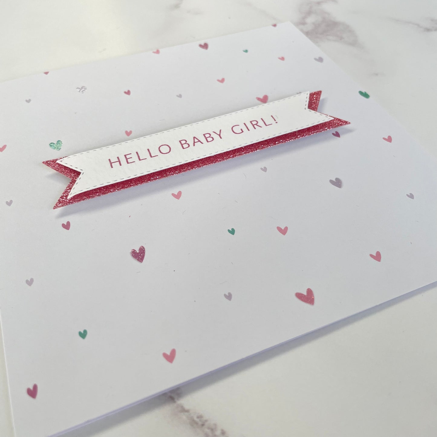 Baby Girl Heart Card
