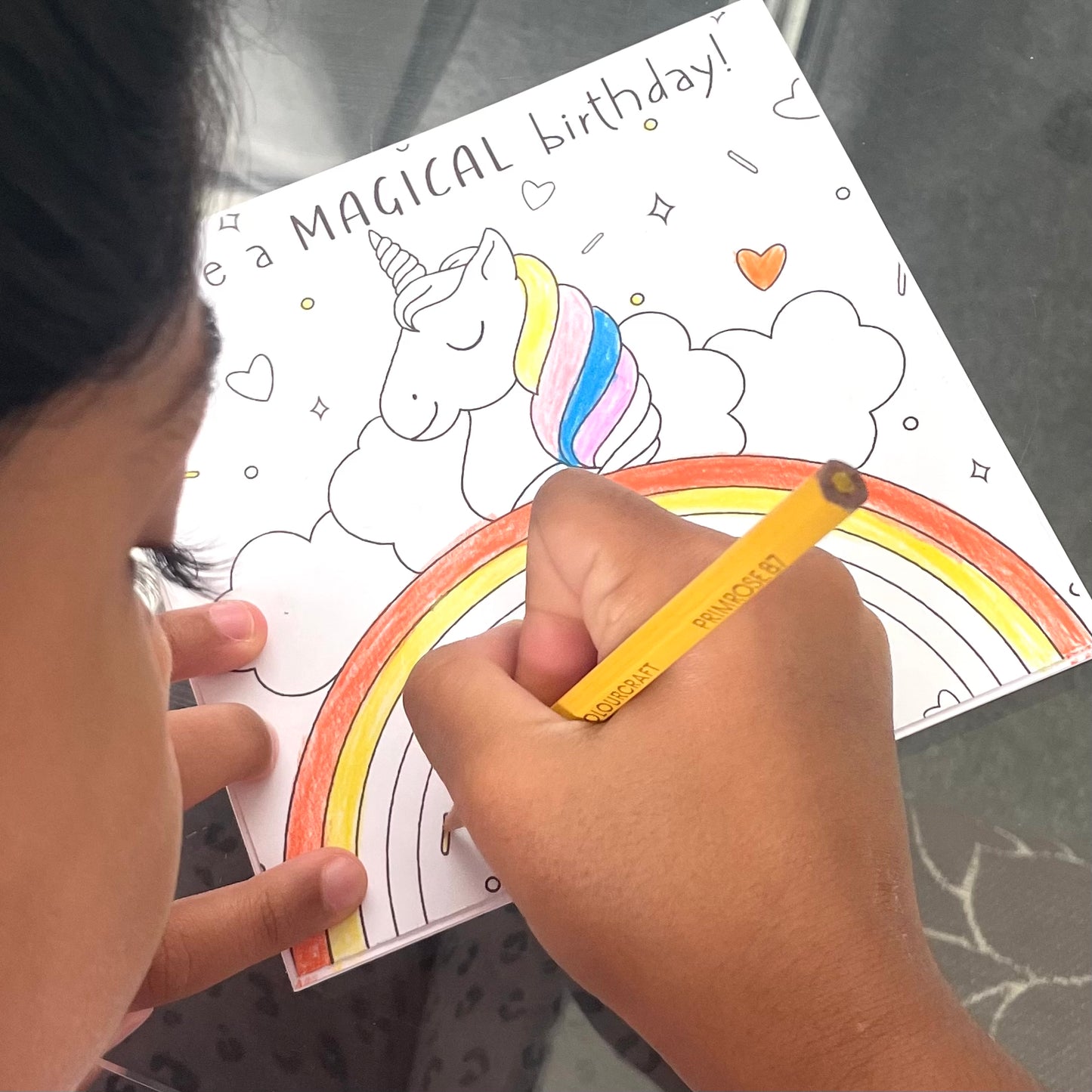 Unicorn Colouring Card