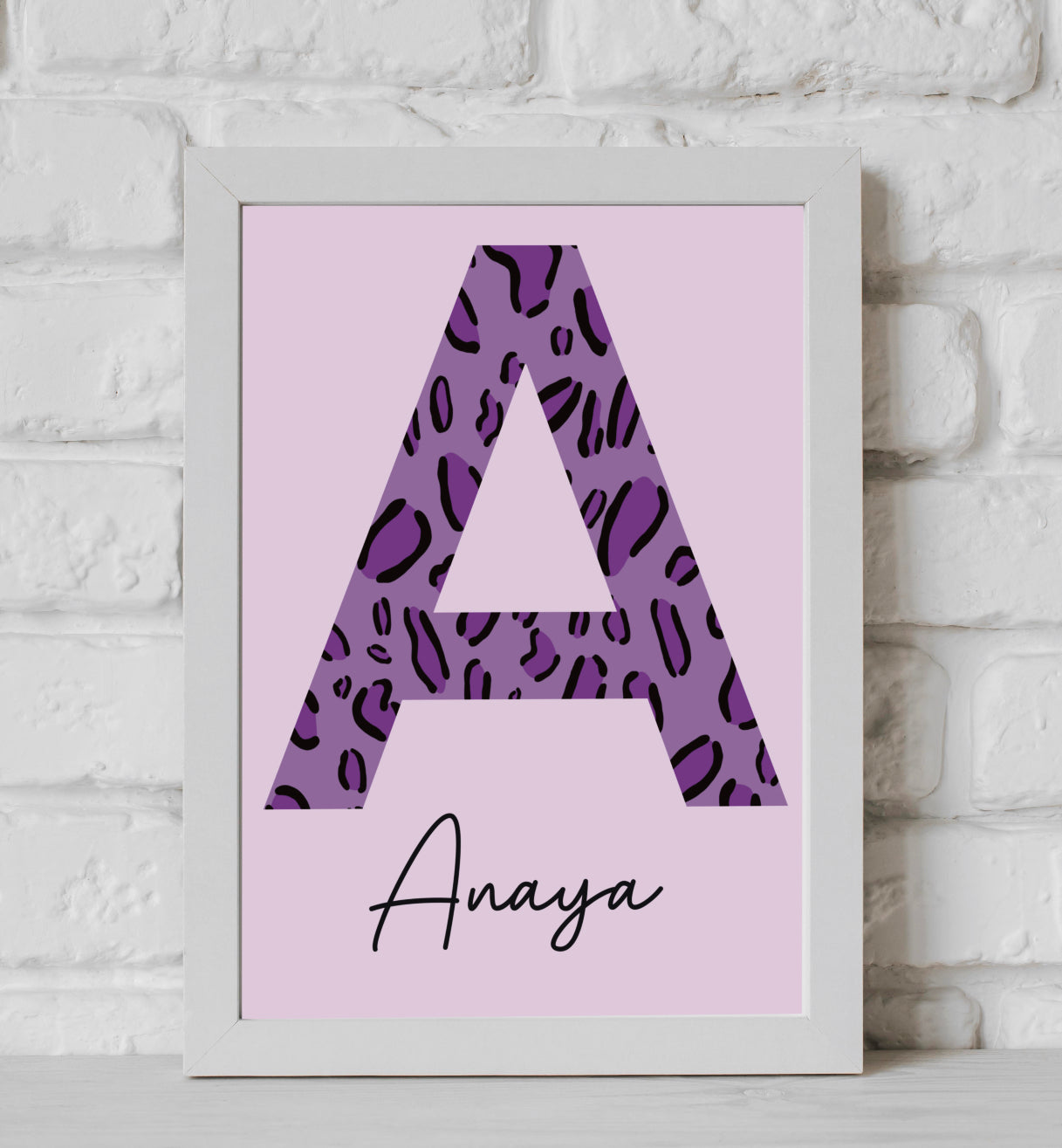 Purple Initial Name Print