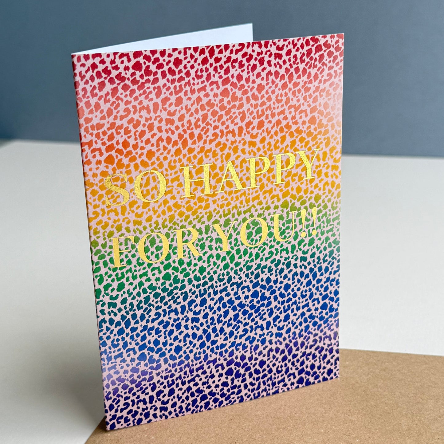 Happy For You Animal Print Card