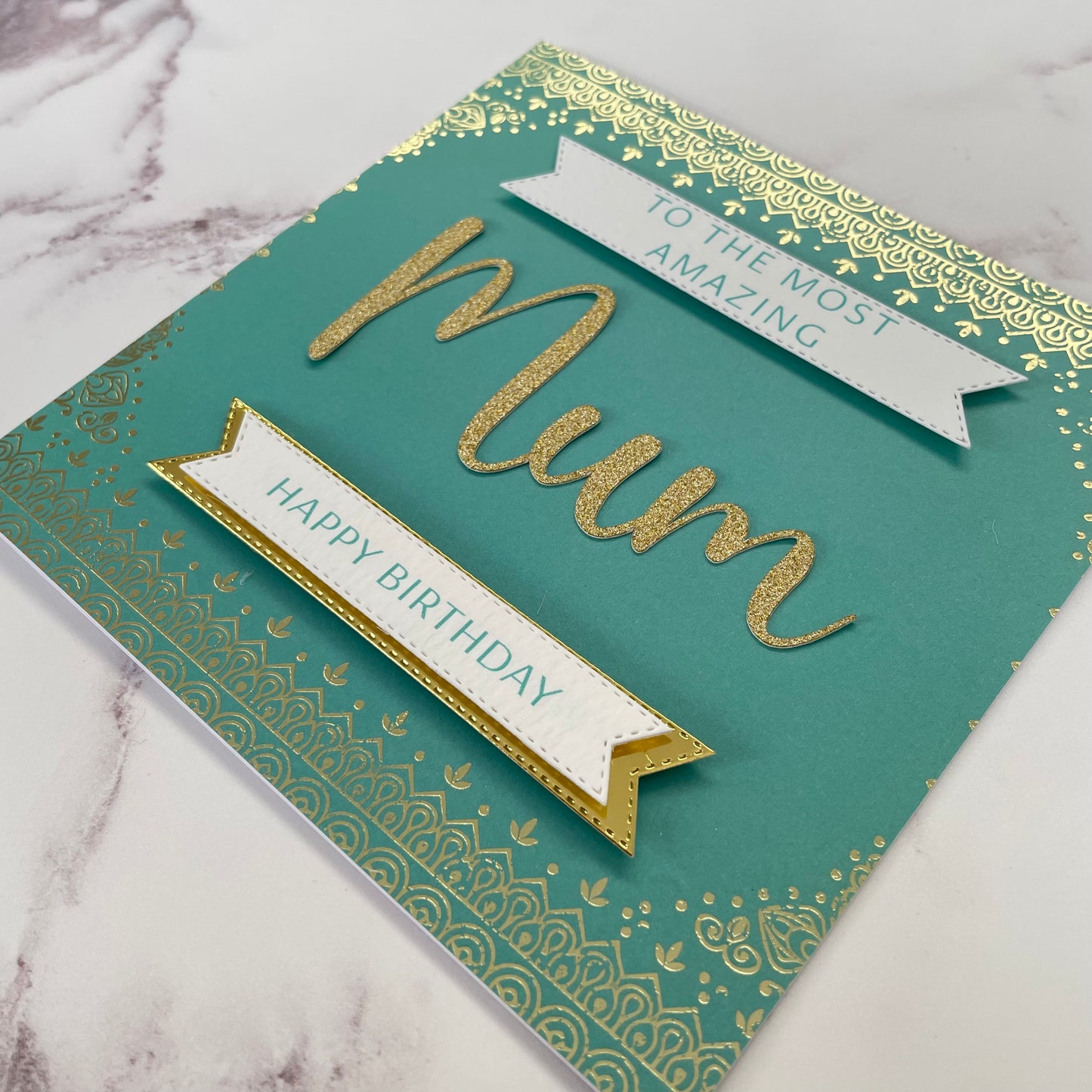 Mum Gold & Green Foiled Birthday Card
