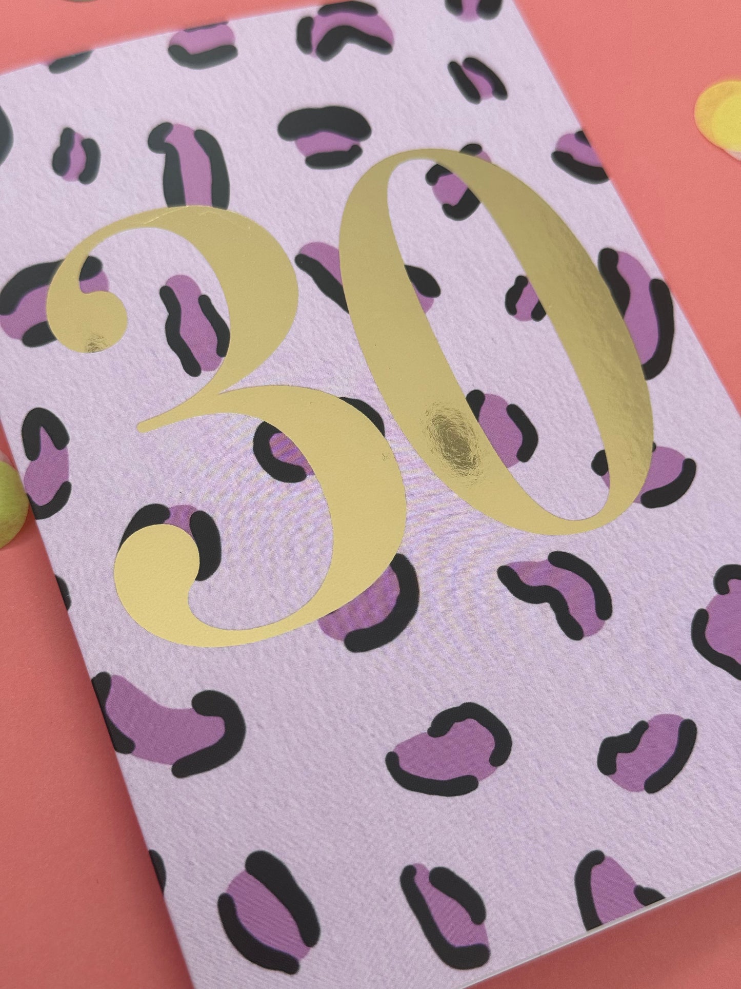 30th Birthday Leopard Print Card