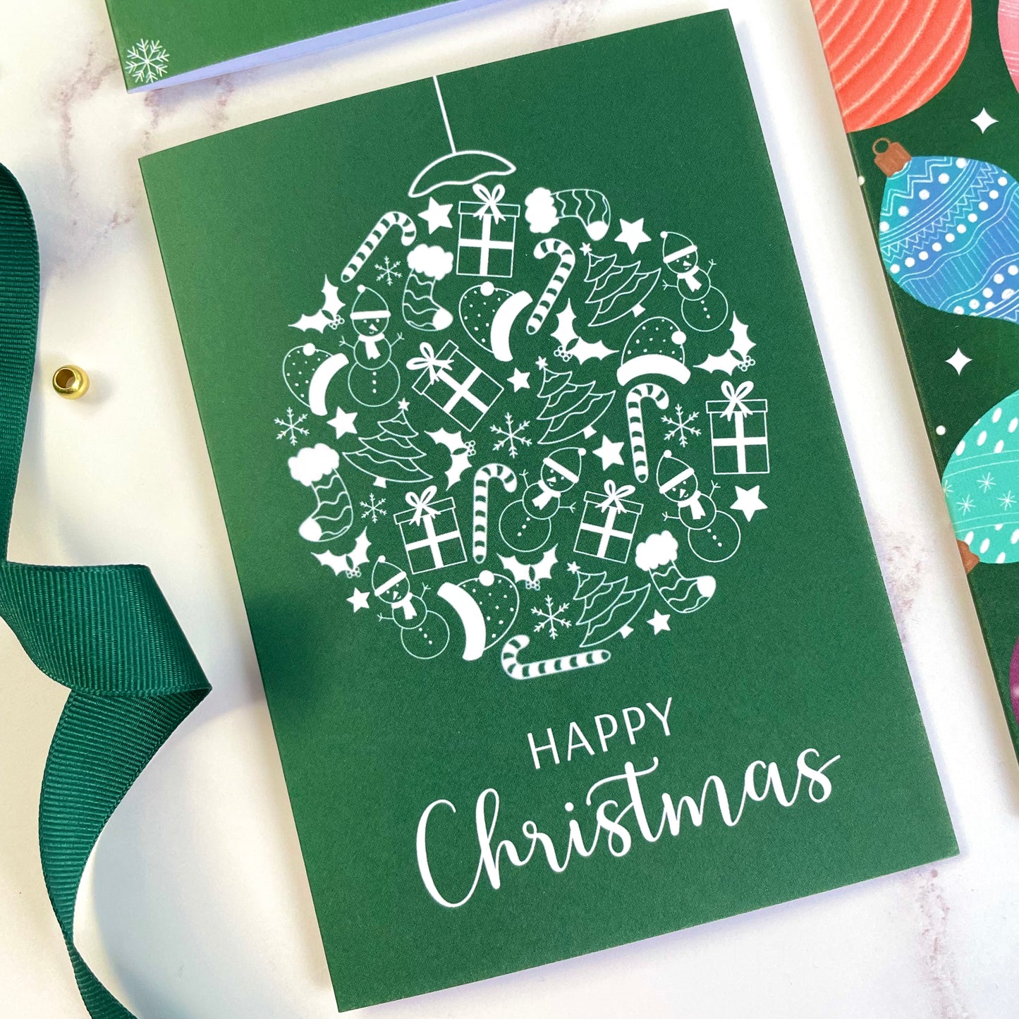 Green Christmas Cards (set of 4)