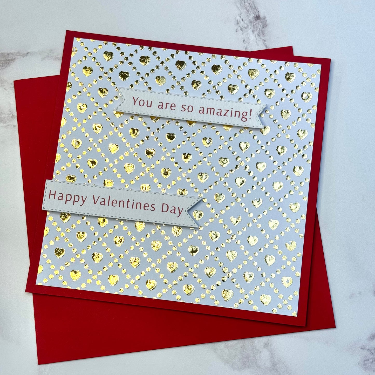 Heart Foiled Valentines Card