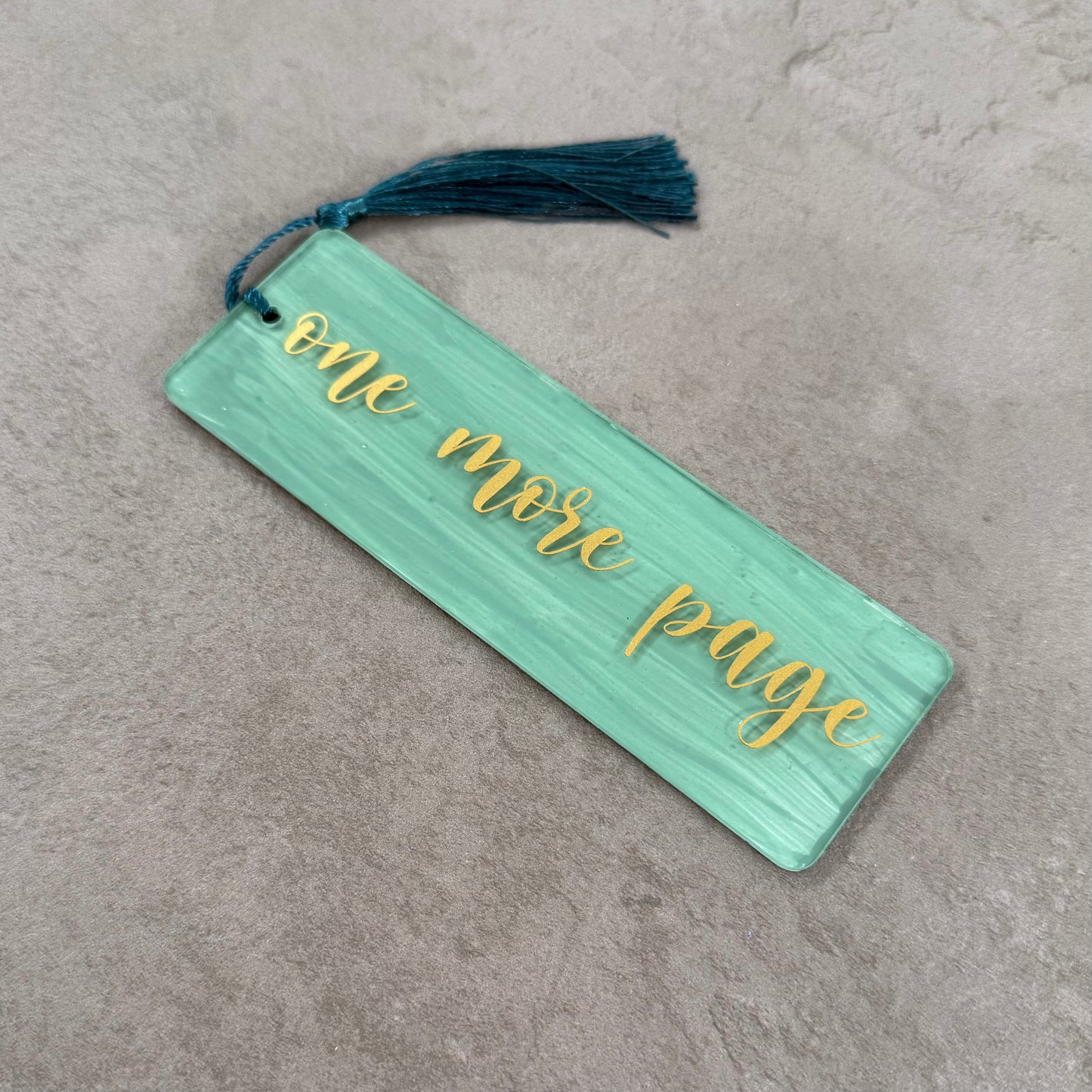 'One More Page' Sage Green Painted Bookmark