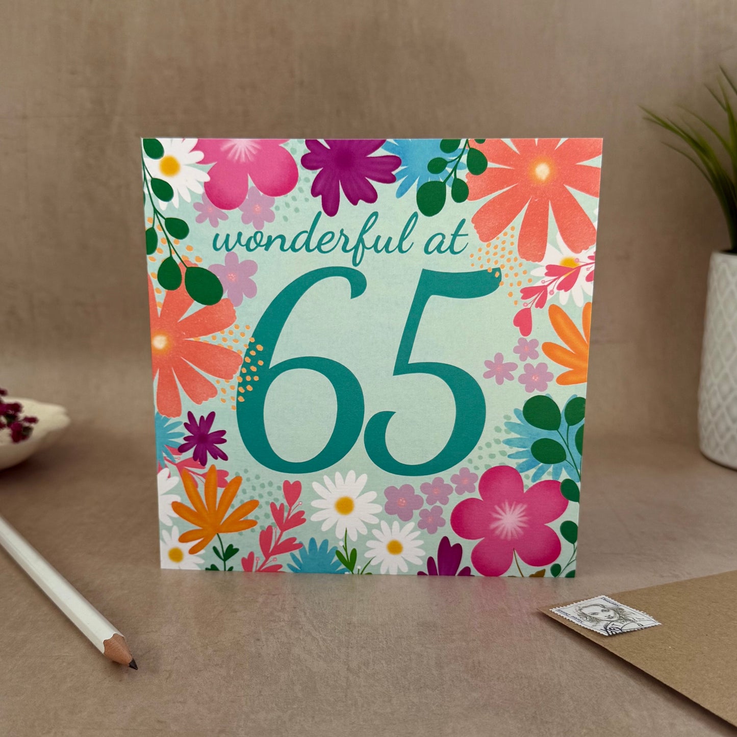 65th Floral Birthday Card