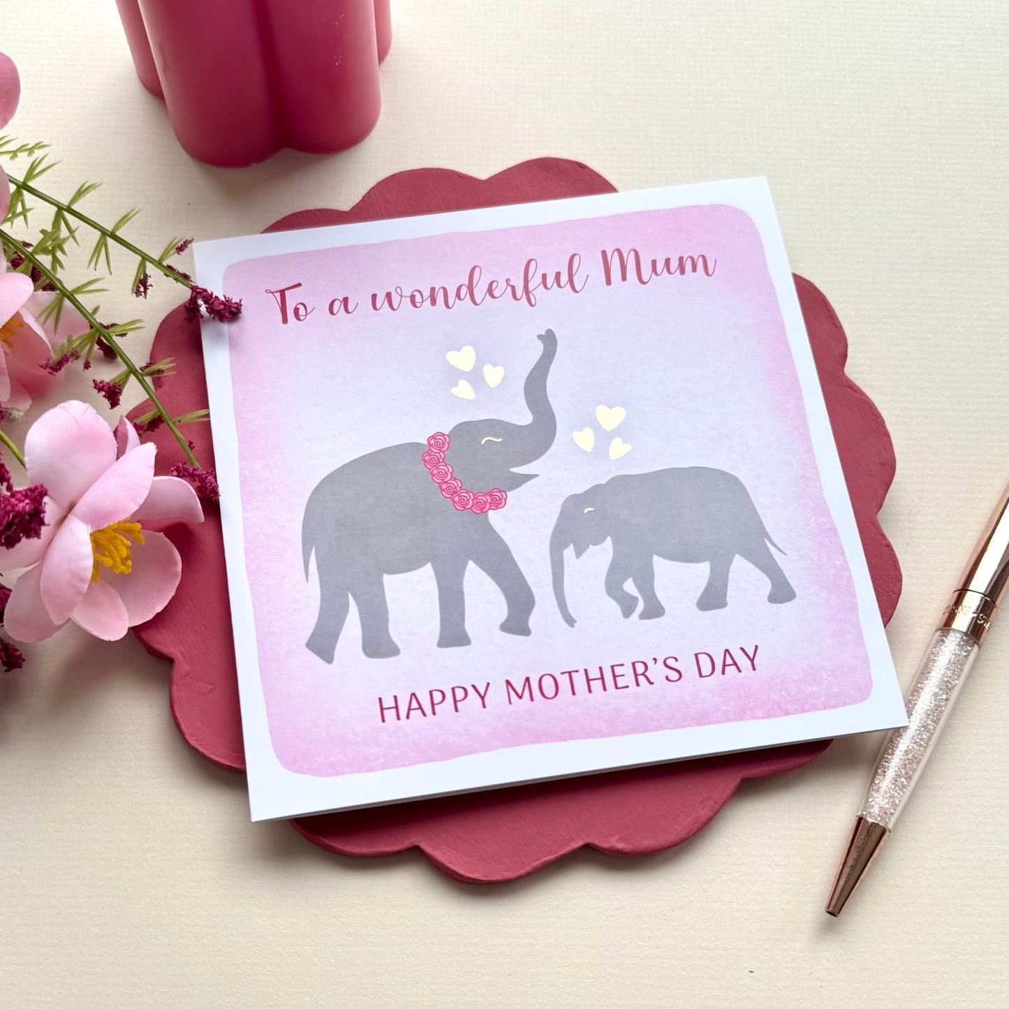 Wonderful Mum Mother's Day Elephant Card