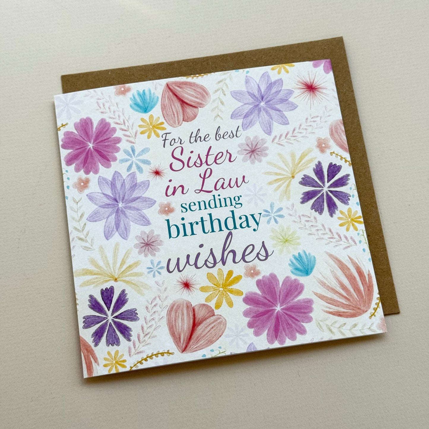 Sister In Law Pastel Floral Birthday Card