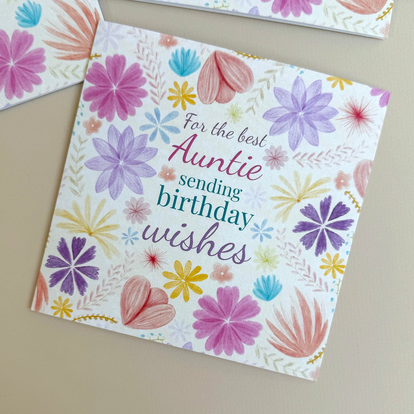 Auntie Pastel Floral Birthday Card