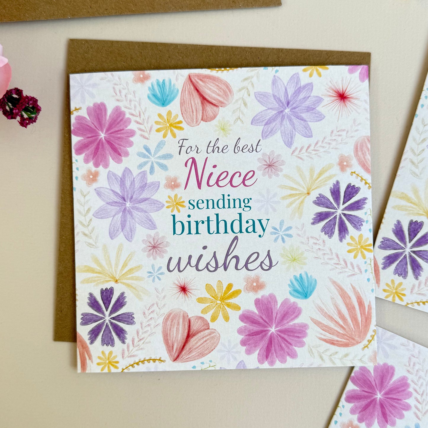 Niece Pastel Floral Birthday Card