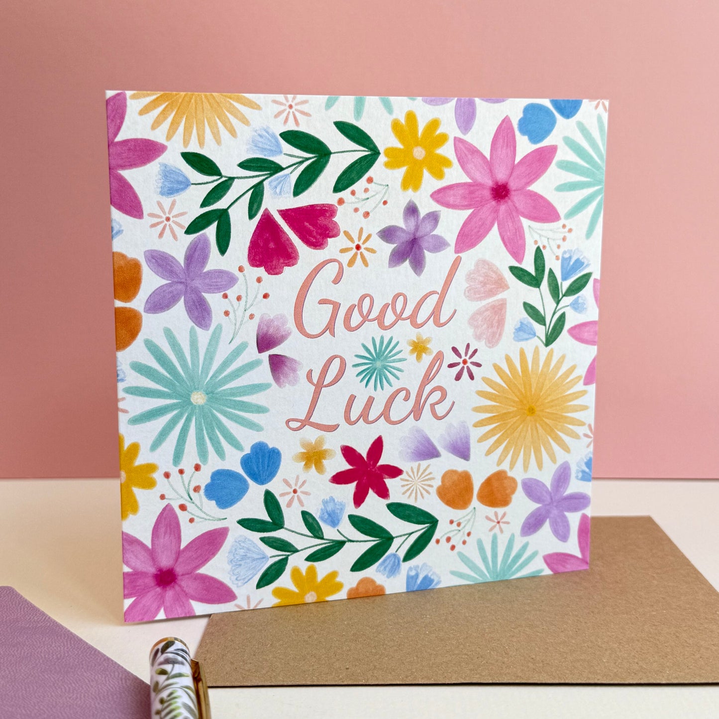 Good Luck Floral Card