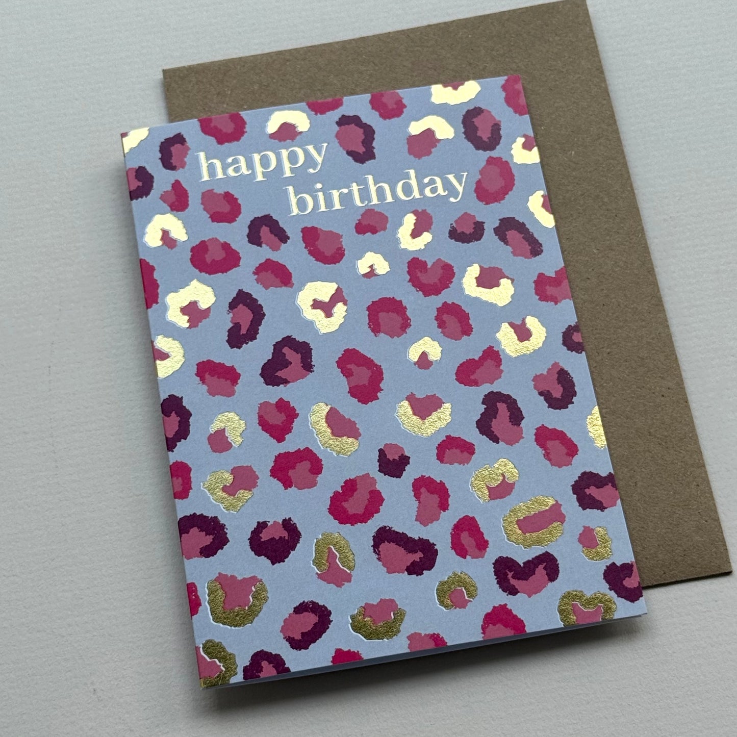 Animal Print Foiled Birthday Card