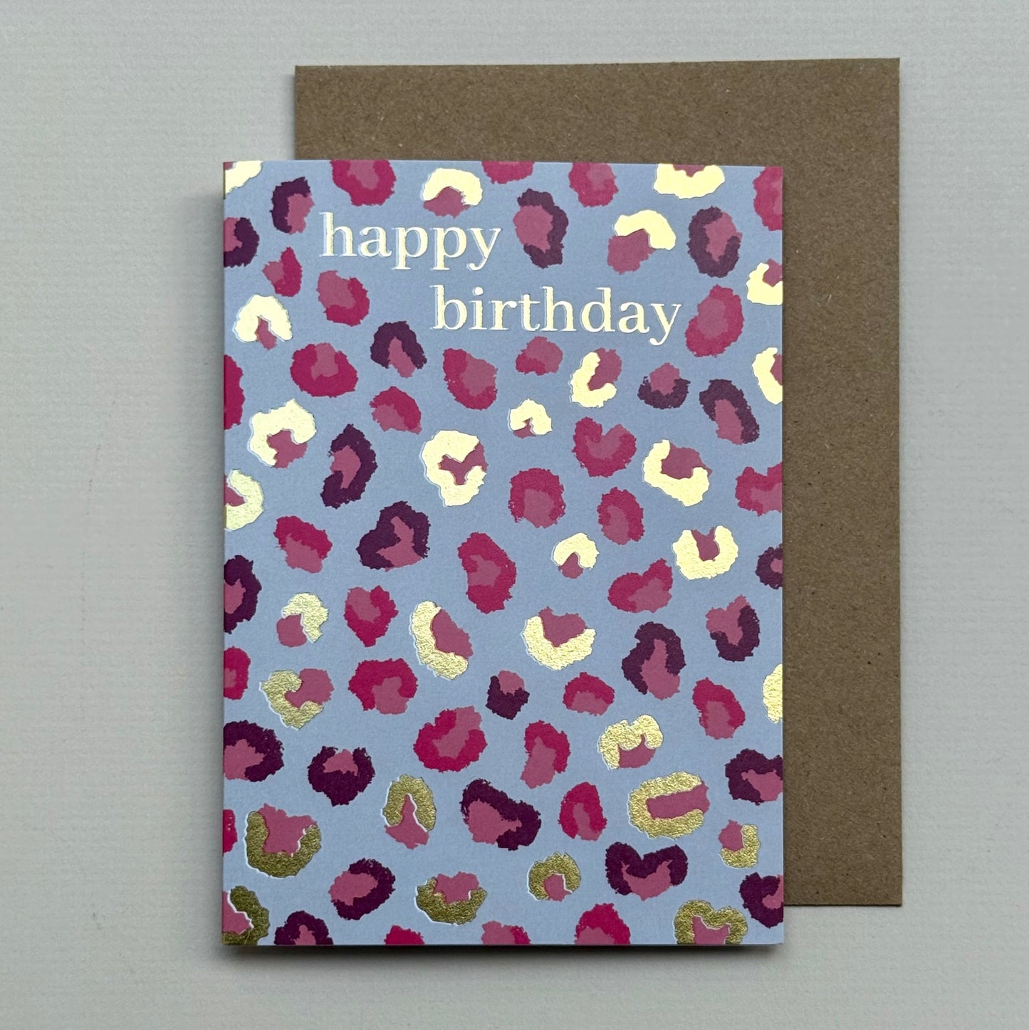 Animal Print Foiled Birthday Card