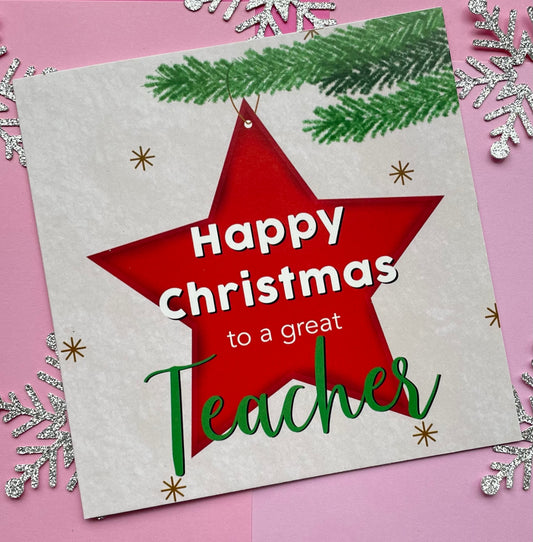 Happy Christmas Teacher Card