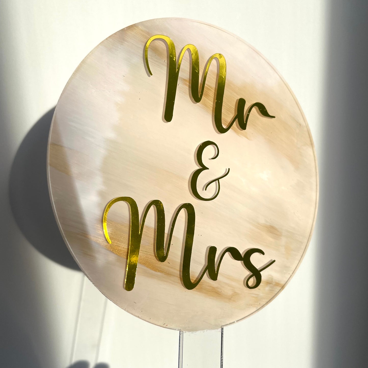 Mr & Mrs Painted Cake Topper
