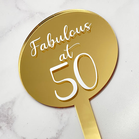 Fabulous at 50 Cake Topper