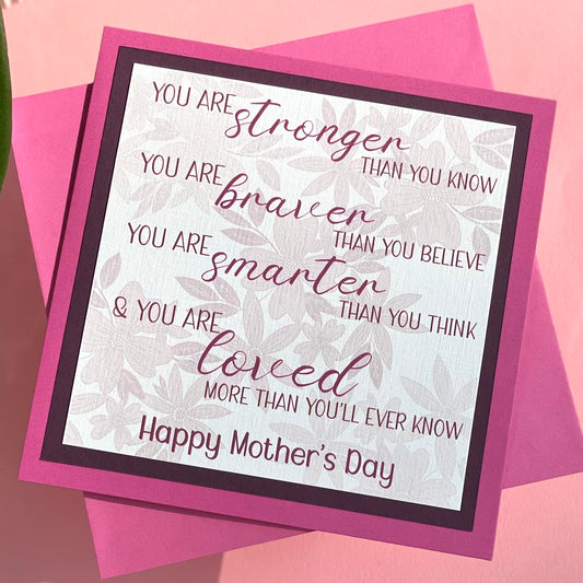 Stronger Than You Know Mothers Day Card
