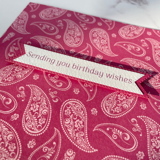 Pink Paisley Floral Birthday Card