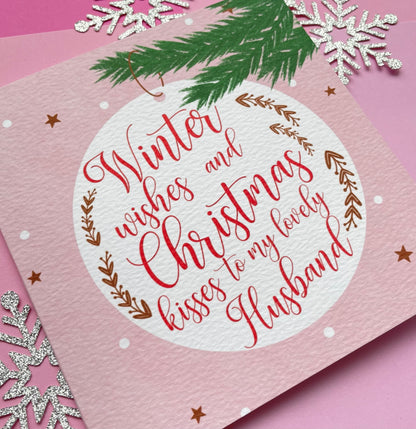 Linen Husband Christmas Card