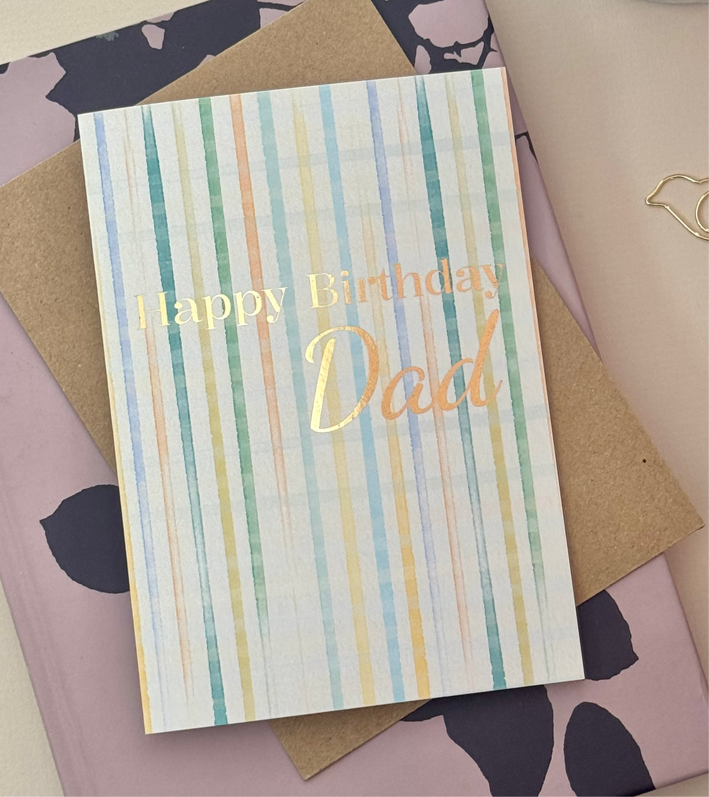 Striped Dad Birthday Card