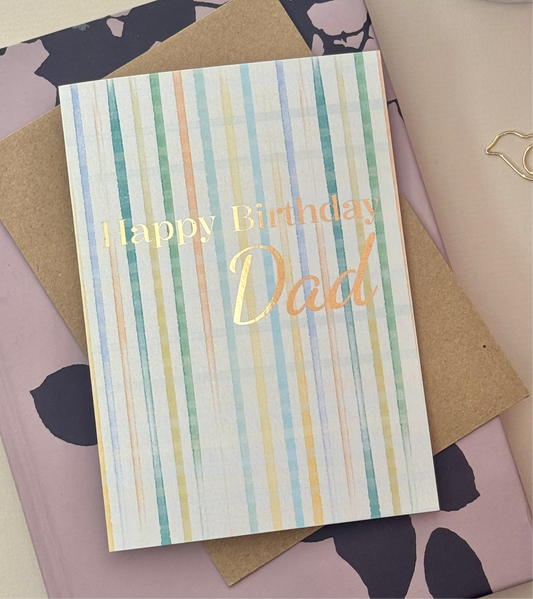 Striped Dad Birthday Card