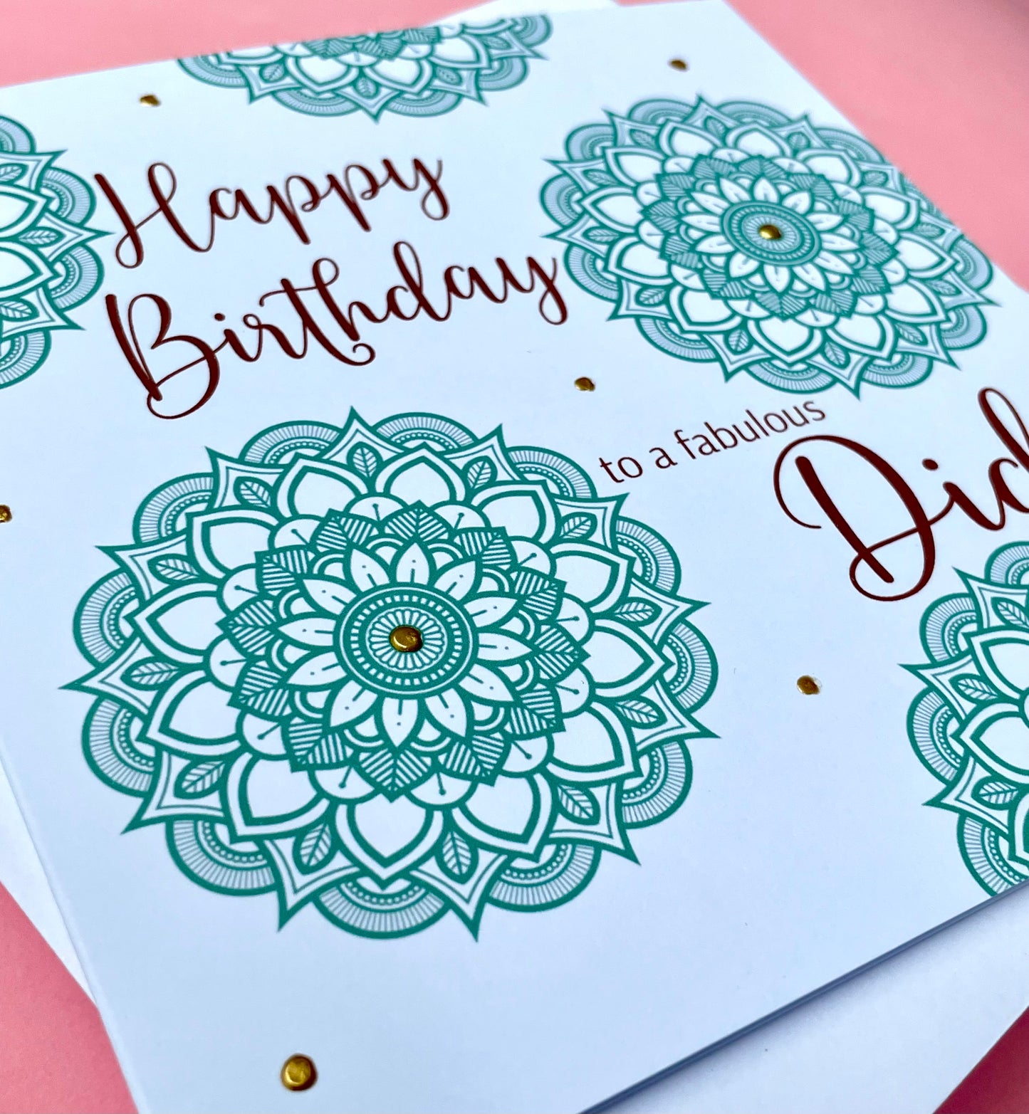 Green Mandala Birthday Card