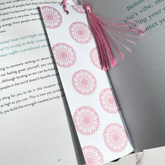 Pink Mandala Bookmark with tassel