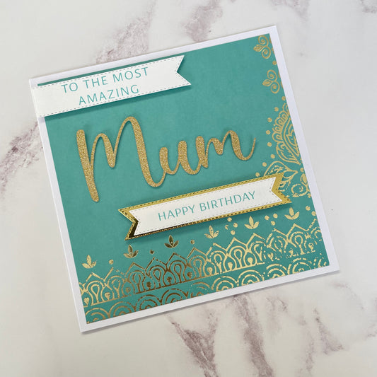 Personalised Turquoise Foiled Card