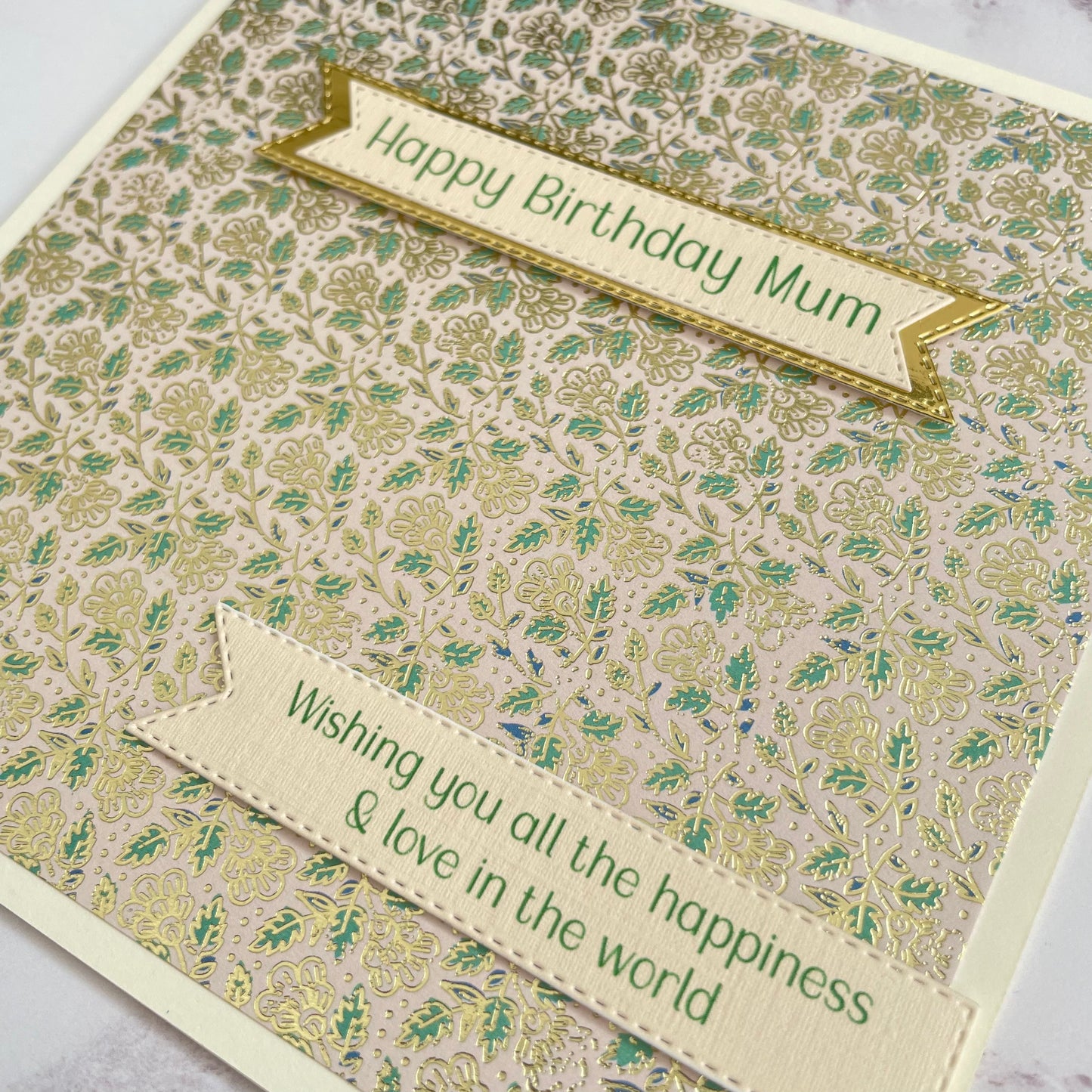 Gold & Green Foiled Birthday Card
