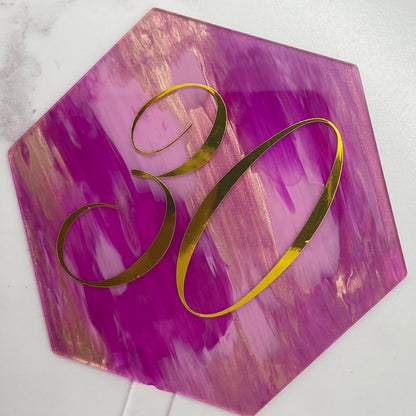 Pink 30 Painted Topper