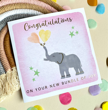 Congratulations Pink New Baby Card