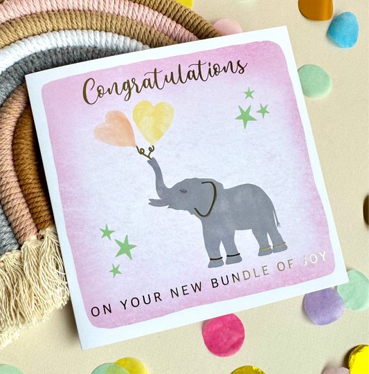 Congratulations Pink New Baby Card