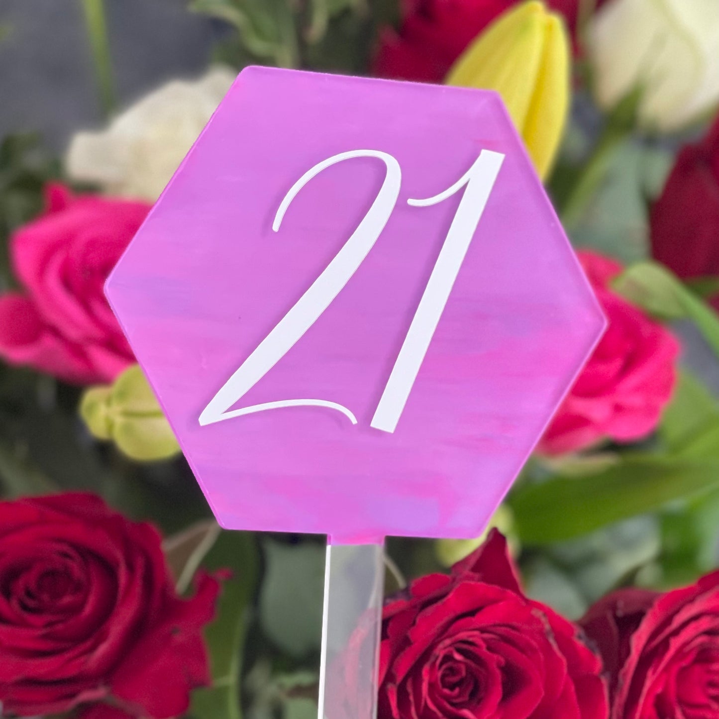 Purple 21 Birthday Painted Topper