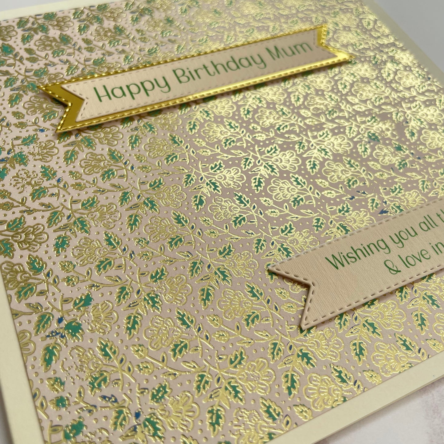 Gold & Green Foiled Birthday Card