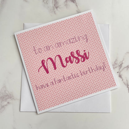 Pink Themed Birthday Card - Massi & Kaki