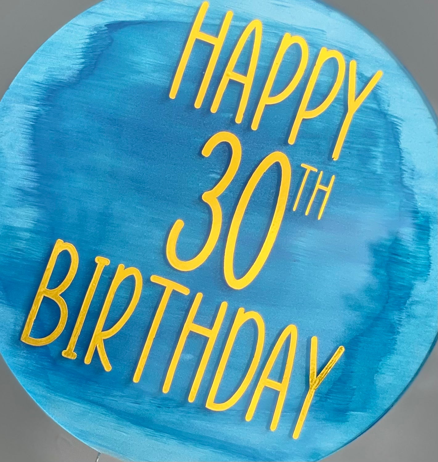 30th Birthday Painted Cake Topper