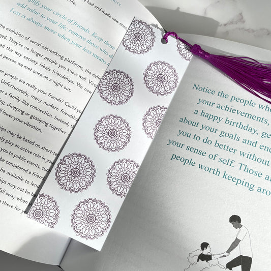 Purple Mandala Bookmark with tassel