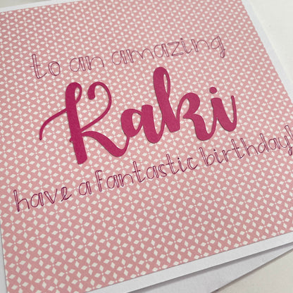 Pink Themed Birthday Card - Massi & Kaki