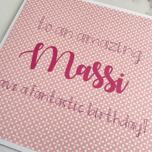 Pink Themed Birthday Card - Massi & Kaki