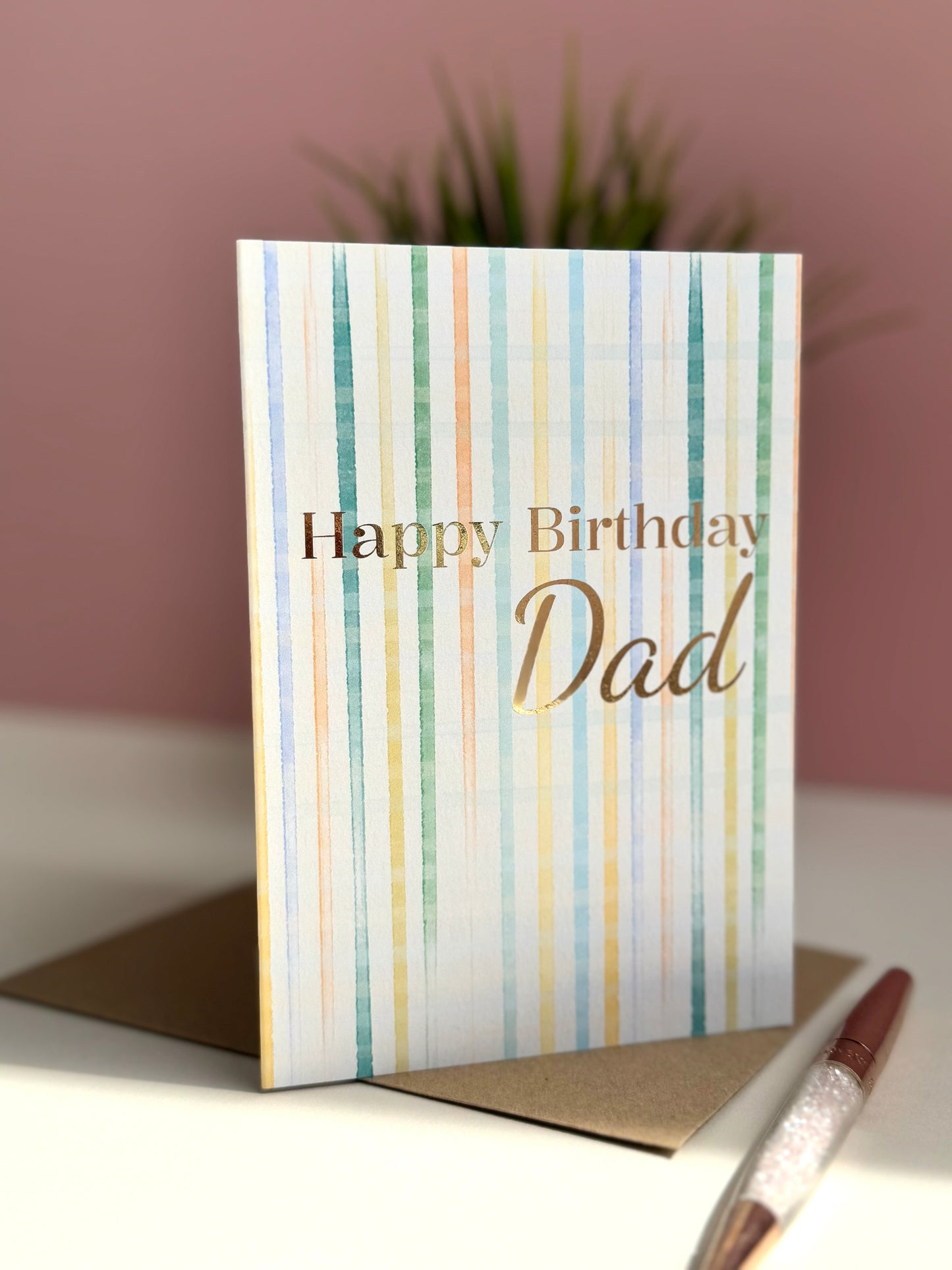 Striped Dad Birthday Card