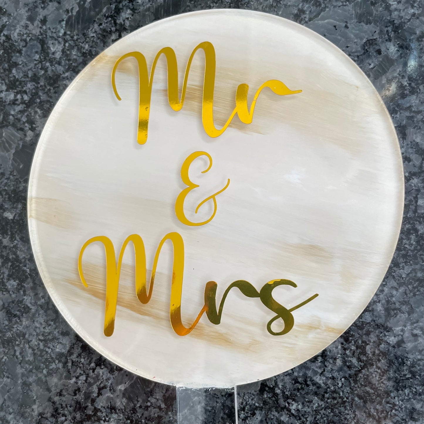 Mr & Mrs Painted Cake Topper