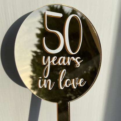 50 Years Anniversary Cake Topper