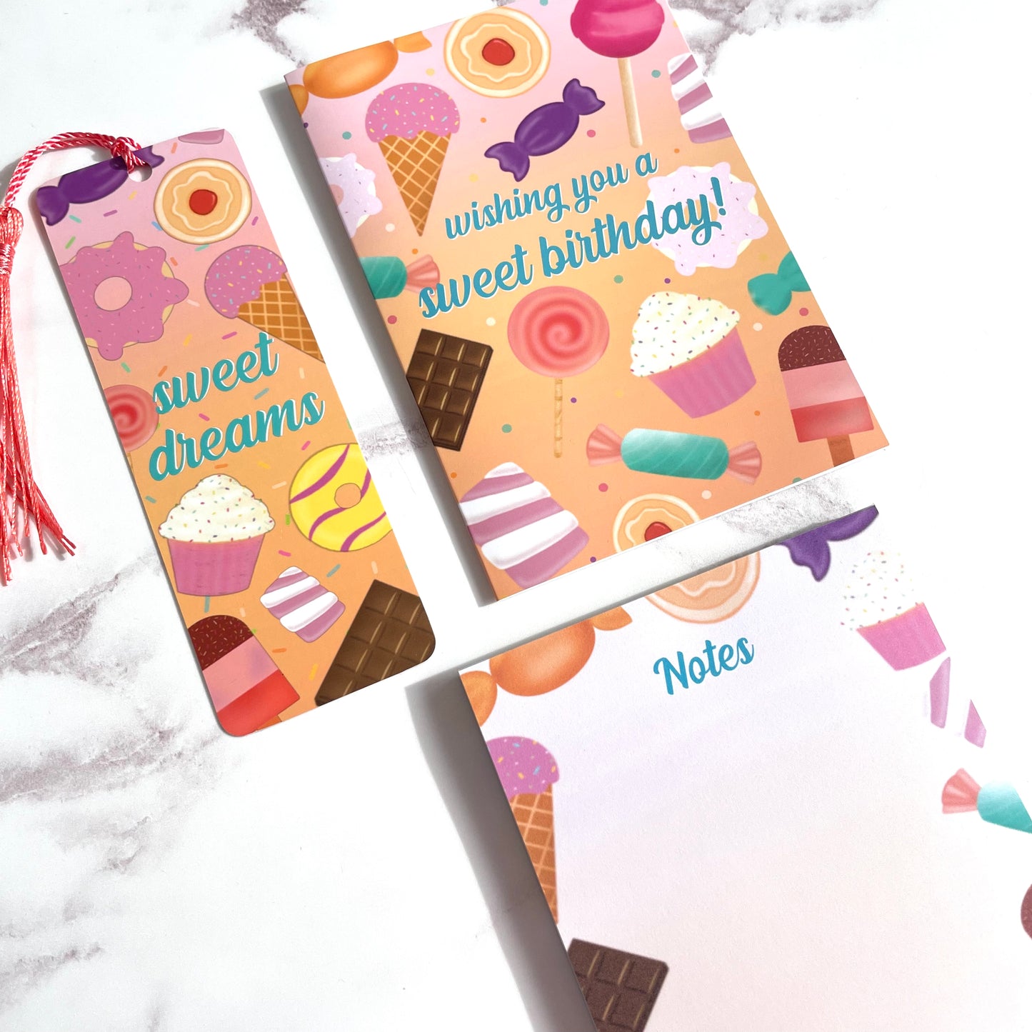 Sweet Treats Card, Bookmark & Notepad Bundle