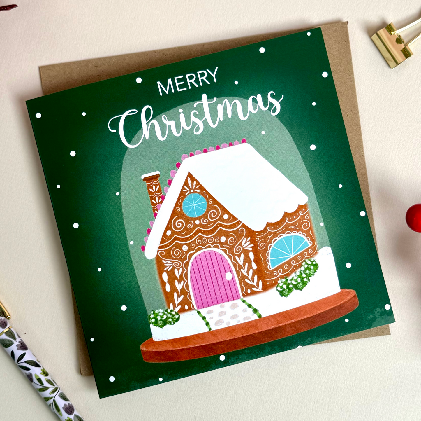Gingerbread House Christmas Card (4 pack)