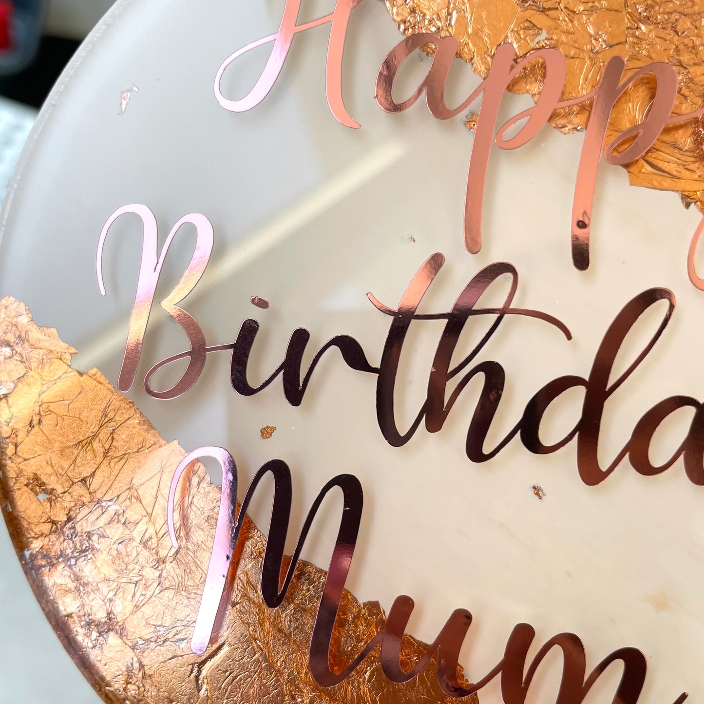 Happy Birthday Mum Rose Gold Topper